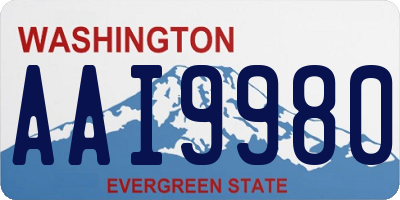 WA license plate AAI9980
