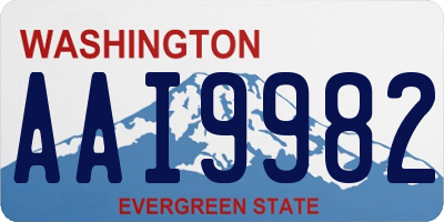 WA license plate AAI9982