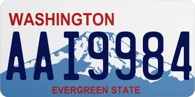 WA license plate AAI9984