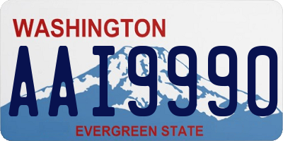 WA license plate AAI9990