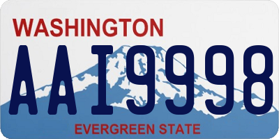 WA license plate AAI9998