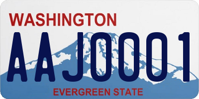 WA license plate AAJ0001