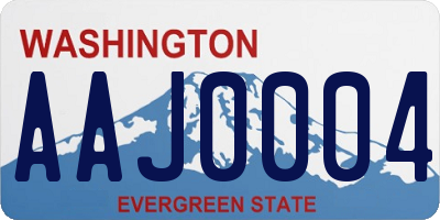 WA license plate AAJ0004