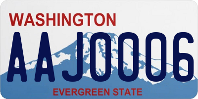 WA license plate AAJ0006