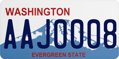 WA license plate AAJ0008
