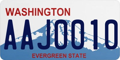 WA license plate AAJ0010
