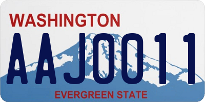 WA license plate AAJ0011