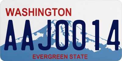 WA license plate AAJ0014