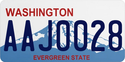 WA license plate AAJ0028