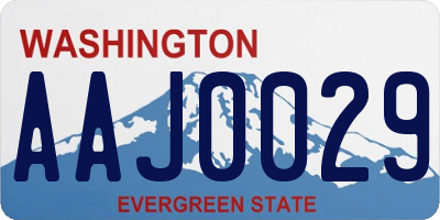 WA license plate AAJ0029