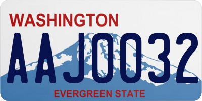 WA license plate AAJ0032