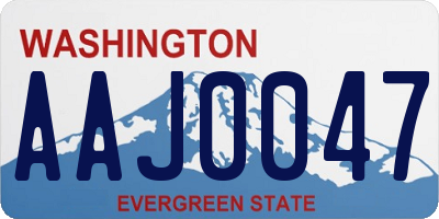 WA license plate AAJ0047