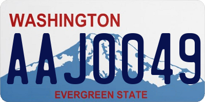 WA license plate AAJ0049