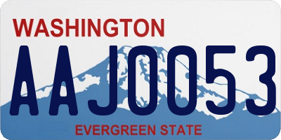 WA license plate AAJ0053