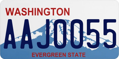 WA license plate AAJ0055