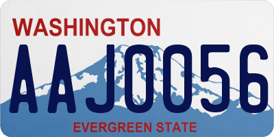 WA license plate AAJ0056