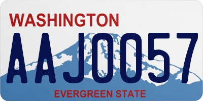 WA license plate AAJ0057