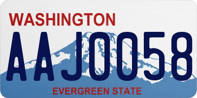 WA license plate AAJ0058