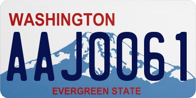 WA license plate AAJ0061