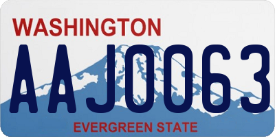 WA license plate AAJ0063