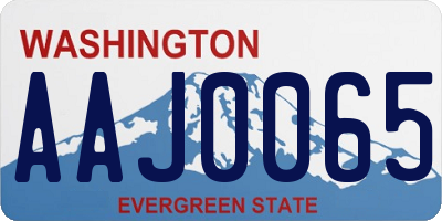 WA license plate AAJ0065
