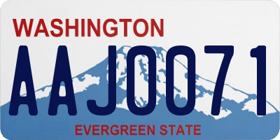 WA license plate AAJ0071