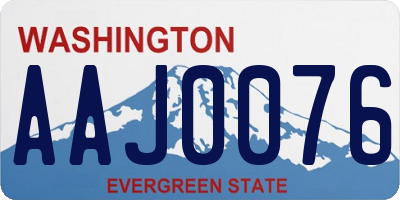 WA license plate AAJ0076