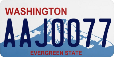 WA license plate AAJ0077