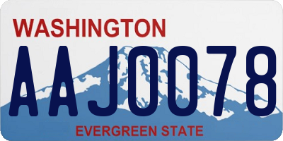 WA license plate AAJ0078