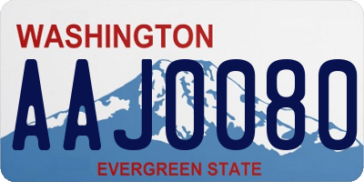 WA license plate AAJ0080