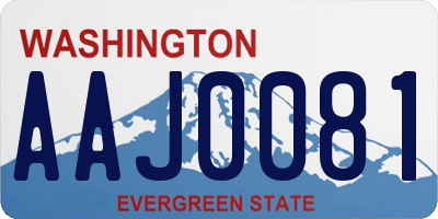 WA license plate AAJ0081