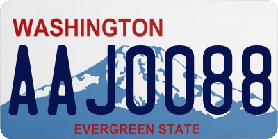 WA license plate AAJ0088