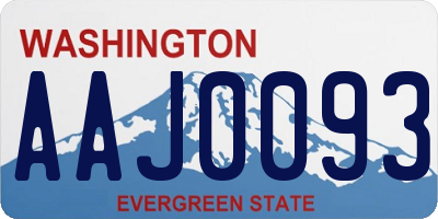 WA license plate AAJ0093