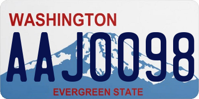 WA license plate AAJ0098
