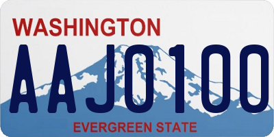 WA license plate AAJ0100