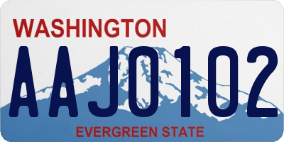 WA license plate AAJ0102