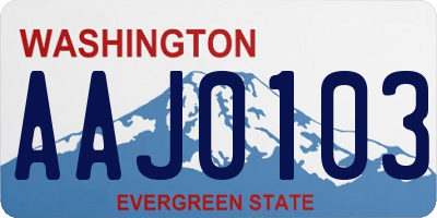 WA license plate AAJ0103