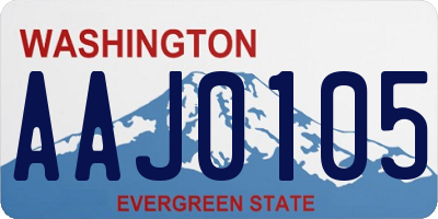 WA license plate AAJ0105