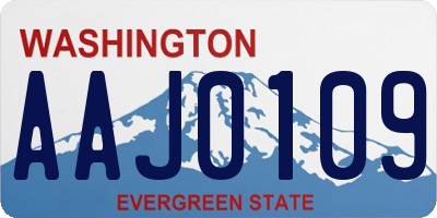 WA license plate AAJ0109