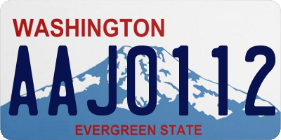 WA license plate AAJ0112