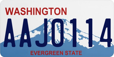 WA license plate AAJ0114