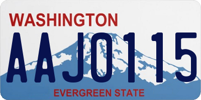 WA license plate AAJ0115