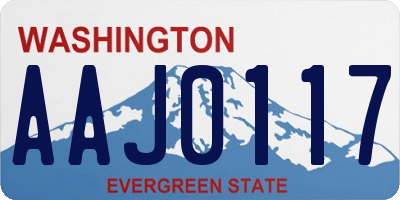 WA license plate AAJ0117