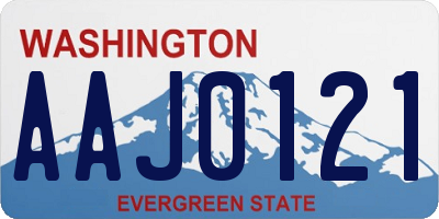 WA license plate AAJ0121