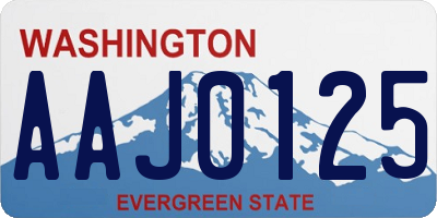 WA license plate AAJ0125