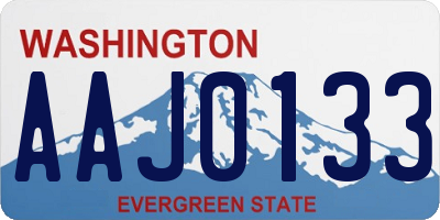 WA license plate AAJ0133