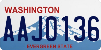 WA license plate AAJ0136