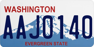 WA license plate AAJ0140