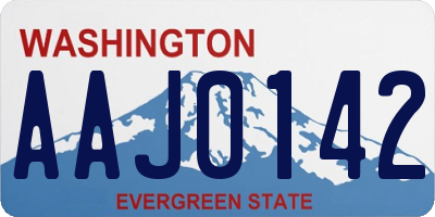 WA license plate AAJ0142