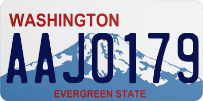 WA license plate AAJ0179